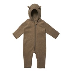 Huttelihut Mushi baby suit w/ears cotton fleece - Mole